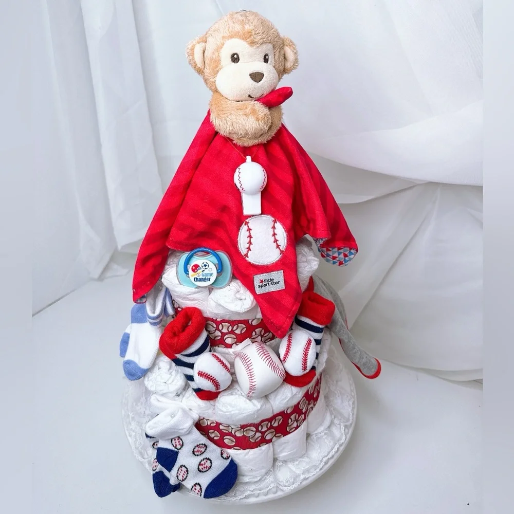 Baseball Diaper Cake, Sport Baby Shower Gift
